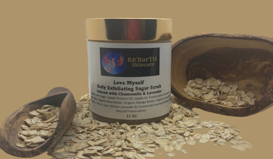 Love Myself Exfoliating Sugar Scrub Infused with Chamomile and lavender