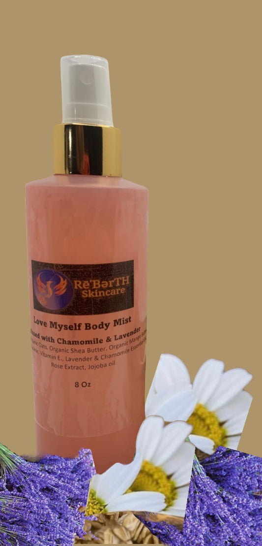 Refreshing Body Mist infused with Chamomile and lavender.